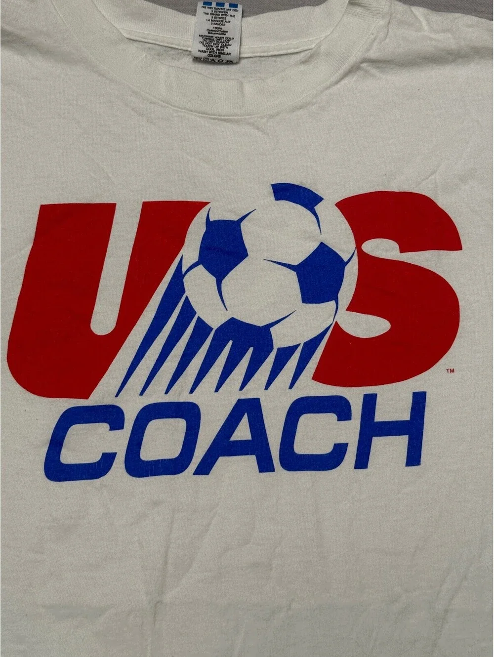 Vintage US Coach Soccer T-shirt 1994 Adidas Equipment - L